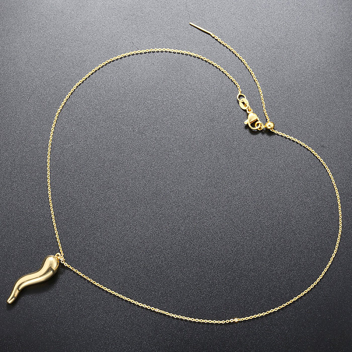 Collar pendiente del Zircon plateado oro 18K del cobre XNUMXK del estilo simple elegante casual a granel