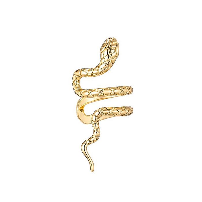 1 Piece Retro Cool Style Snake Inlay Copper Zircon Ear Cuffs