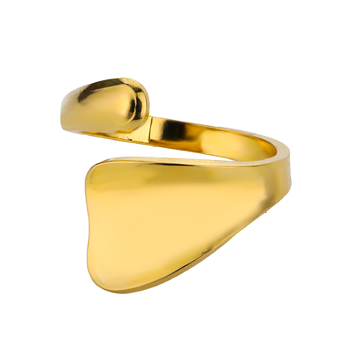 Wholesale Vintage Style Simple Style Solid Color Stainless Steel Plating 18K Gold Plated Open Rings