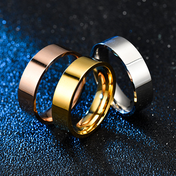 الجملة بسيطة شقة الفولاذ المقاوم للصدأ خاتم عادي المجوهرات