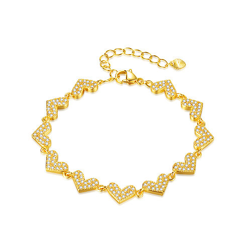 Sweet Simple Style Heart Shape Copper Bracelets