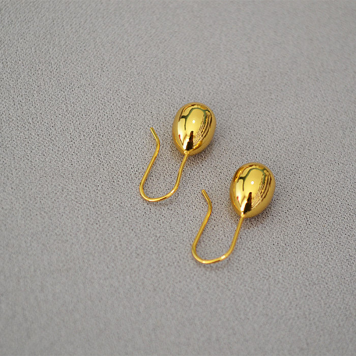 1 Pair Simple Style Water Droplets Plating Copper Earrings