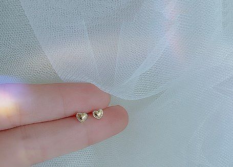 1 Pair Simple Style Heart Shape Copper Plating Gold Plated Ear Studs