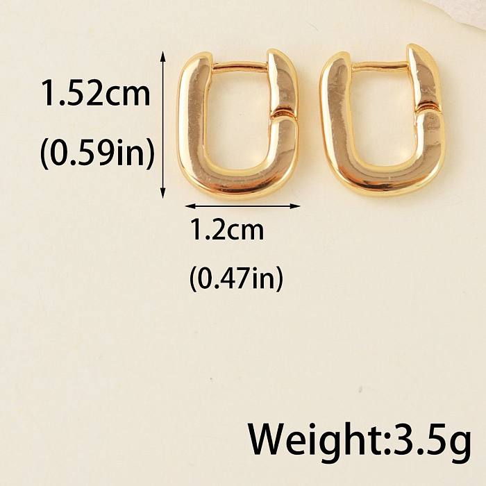 1 Pair Vintage Style U Shape Plating Copper Hoop Earrings