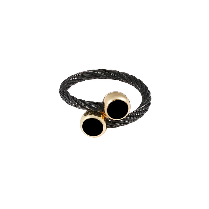 Simple Style Twist Stainless Steel Enamel Unisex Rings Bracelets Earrings