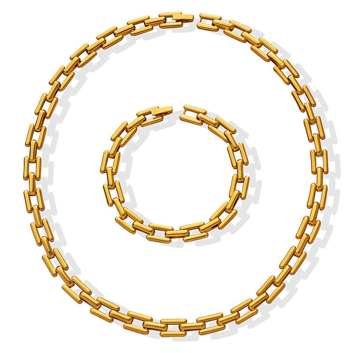 Collier de bracelets en acier titane géométrique à la mode