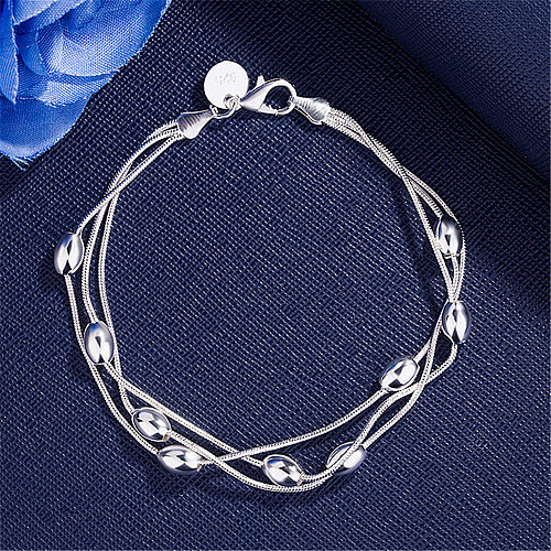 Simple Style Solid Color Copper Plating Silver Plated Bracelets