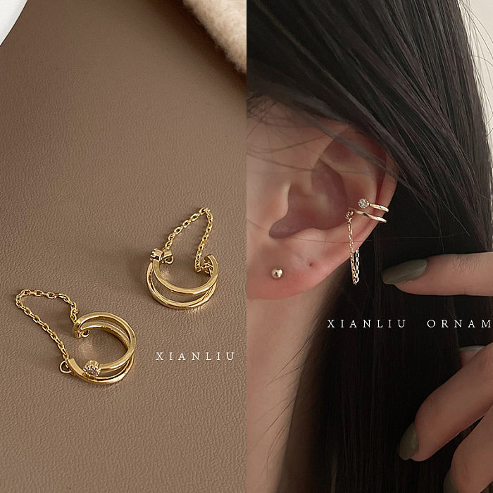 Fashion Geometric Copper Plating Zircon Earrings 1 Pair