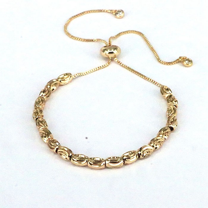 Retro Solid Color Copper Gold Plated Bracelets In Bulk