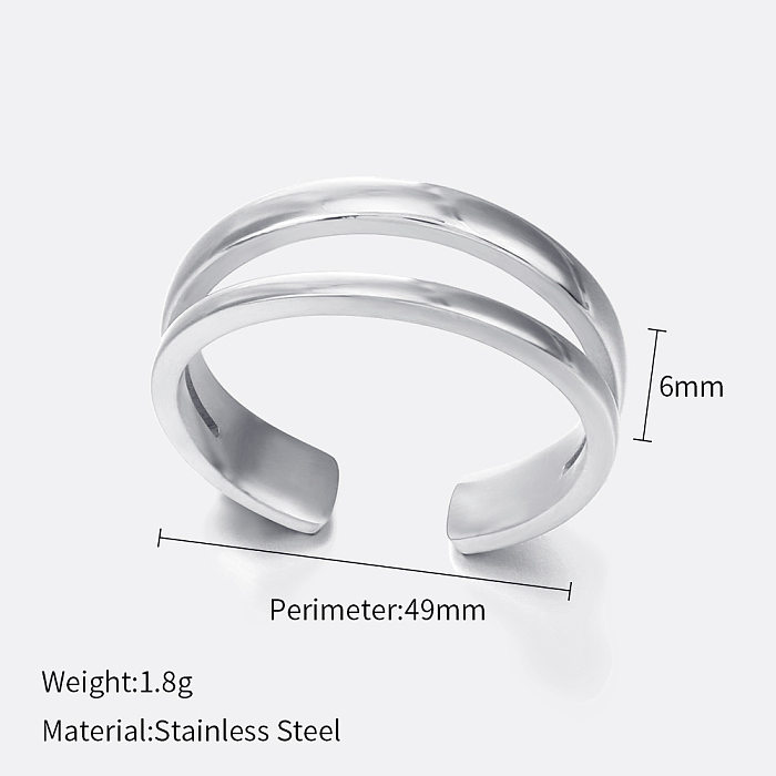 1 Piece Simple Style Geometric Stainless Steel Plating Open Ring
