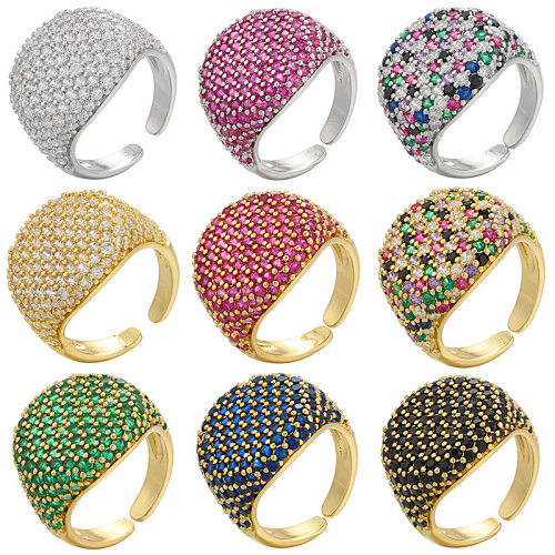 New Color Diamond Opening Adjustable Round Full Diamond Ring Wholesale