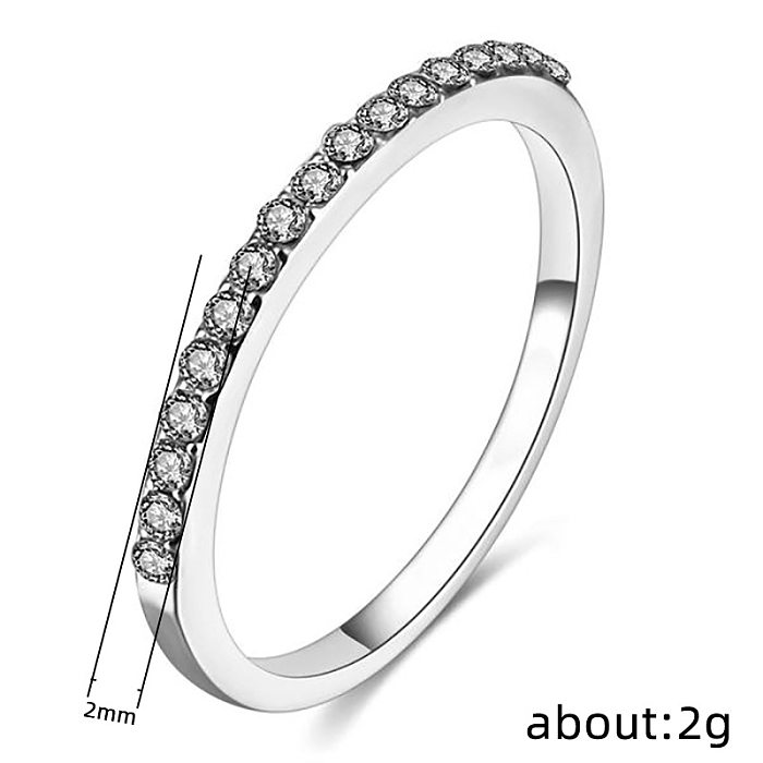Fashion Minimalist Copper Micro-encrusted Zircon Ring Simple Index Finger Ring
