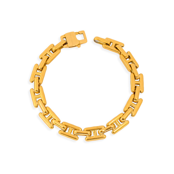 Einfache geometrische Titanstahl-Armband-Halskette