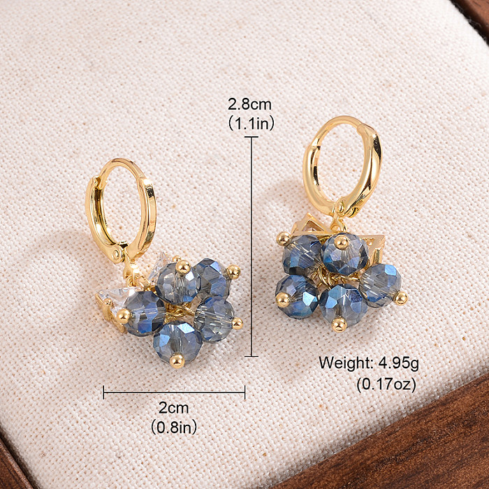 1 Pair IG Style Simple Style Bow Knot Plating Inlay Copper Zircon 14K Gold Plated Earrings