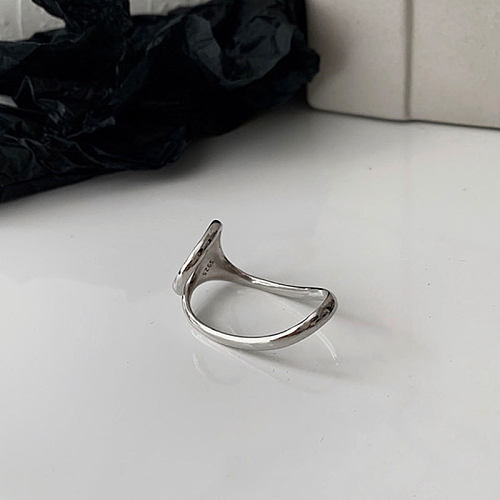 Casual Simple Style Solid Color Copper Plating Silver Plated Rings