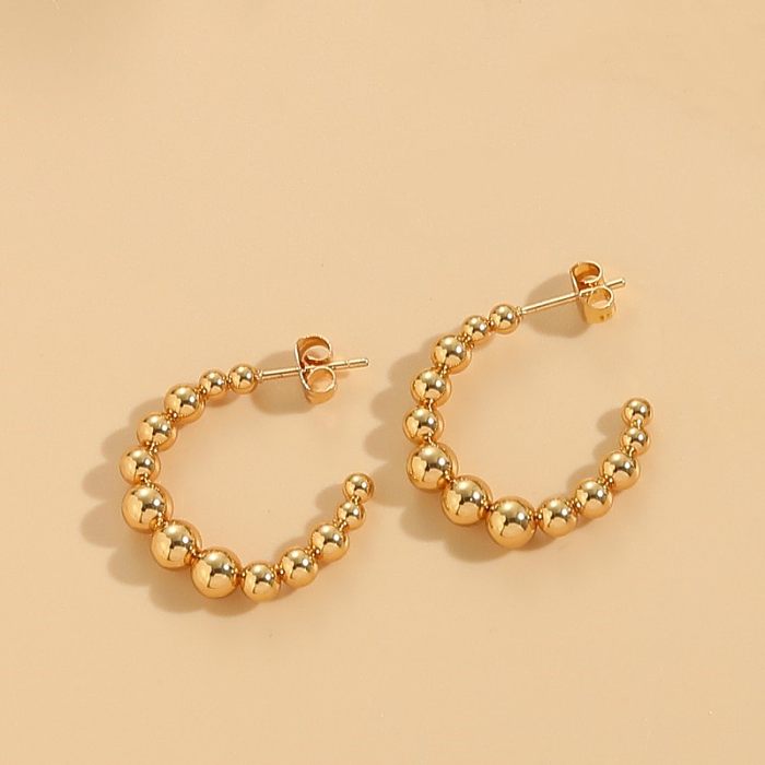 1 Pair Simple Style Classic Style C Shape Plating Copper 14K Gold Plated Ear Studs