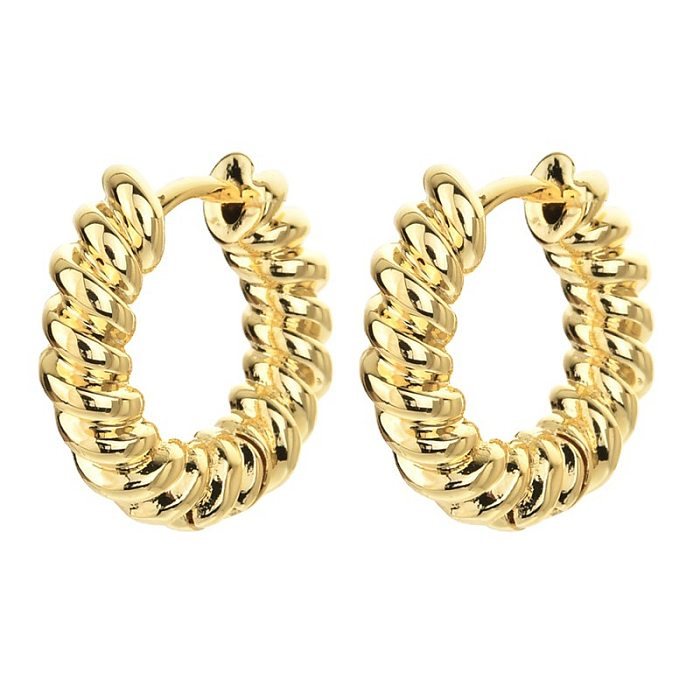 Simple Style Geometric Brass Hoop Earrings Copper Earrings