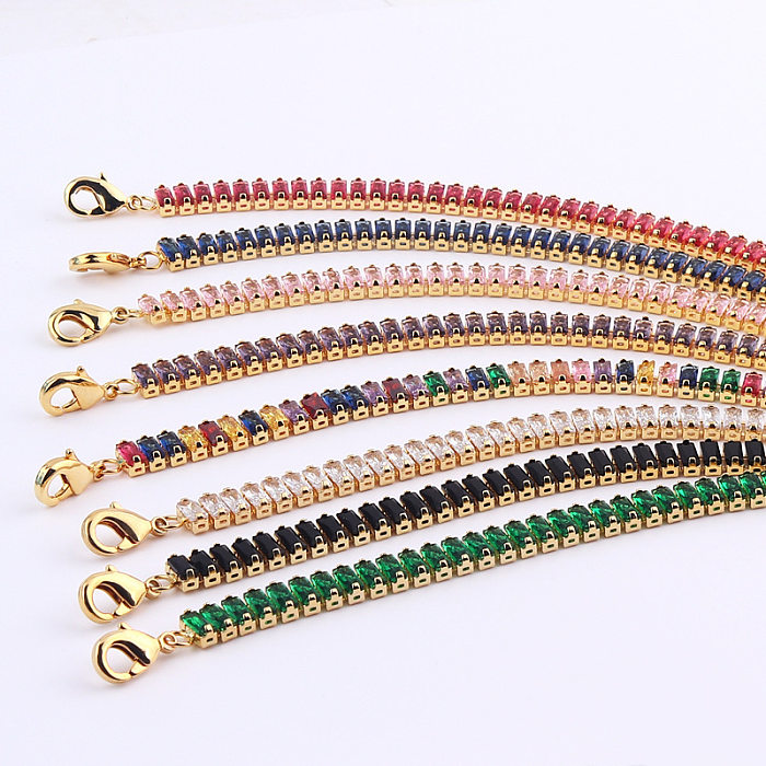 Süße, einfarbige Halskette mit Zirkon-Inlay und 18-Karat-Vergoldung