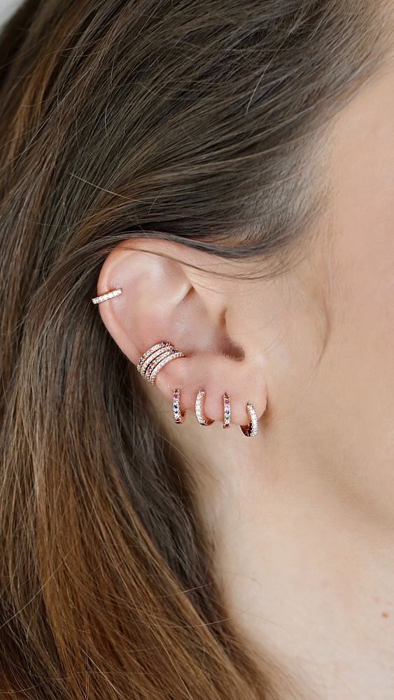 Clips d'oreille en Zircon plaqué or et cuivre coloré, 1 paire, à la mode