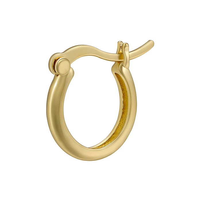 1 Pair Simple Style Solid Color Brass Plating 18K Gold Plated Earrings