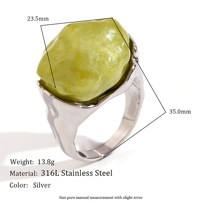 Wholesale Basic Vintage Style Simple Style Geometric Stainless Steel Arylic Rings