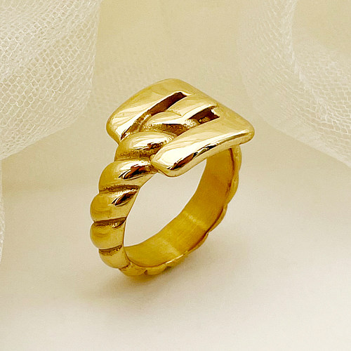 Nordischer Stil, moderner Stil, geometrische Edelstahl-Beschichtung, vergoldete Ringe