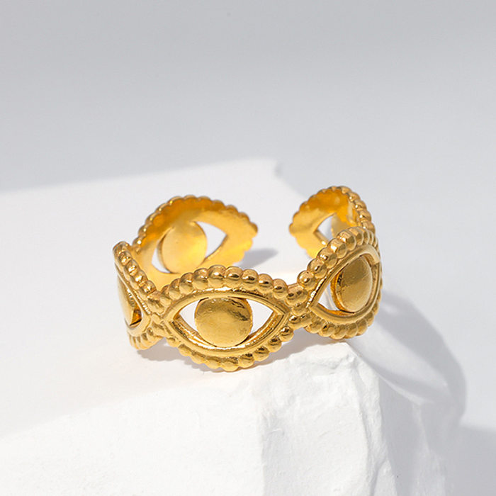 Fashion Eye Stainless Steel Plating Hollow Out Open Ring 1 Piece