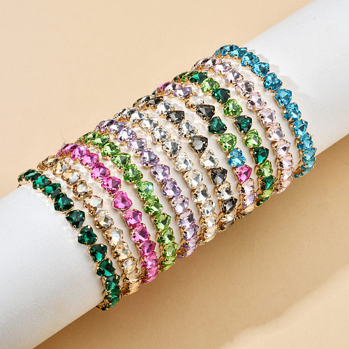 Bracelets en Zircon incrustés de cuivre en forme de cœur brillant