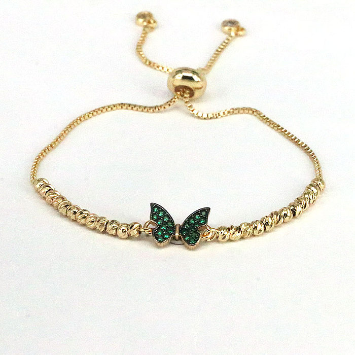 Sweet Butterfly Copper Bracelets Inlay Zircon Copper Bracelets 1 Piece