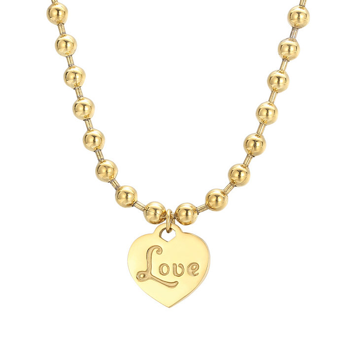 Einfache Art-glänzende Liebes-Herz-Form-Titanstahlüberzug-Armband-Halskette