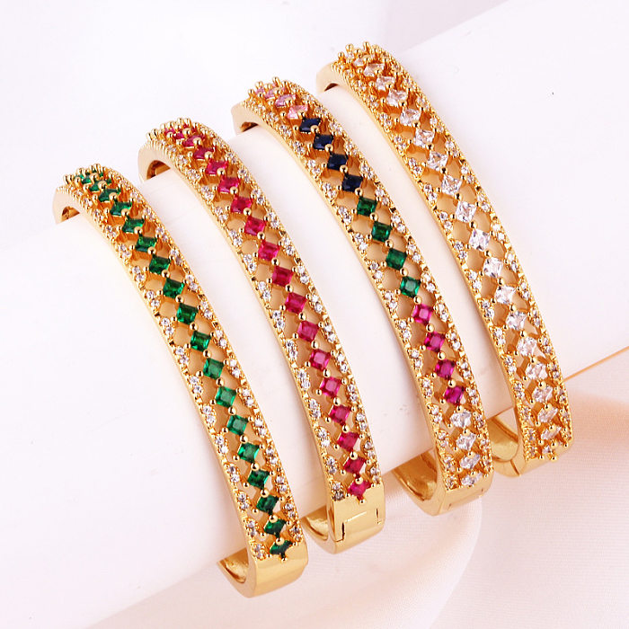 Vacation Round Copper Plating Inlay Zircon Gold Plated Bangle