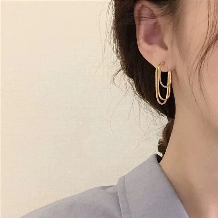1 Pair Simple Style Solid Color Copper Chain Earrings