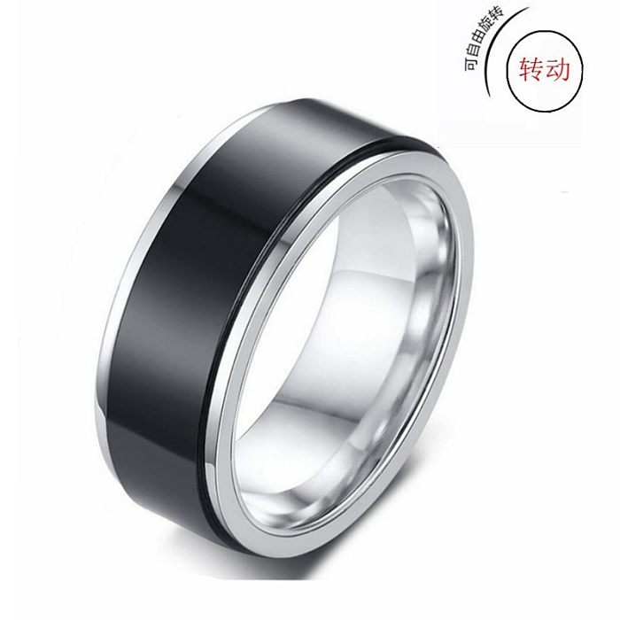 Titanium Steel Rotating Ring Male Rotating Decompression Anti-Anxiety Ring