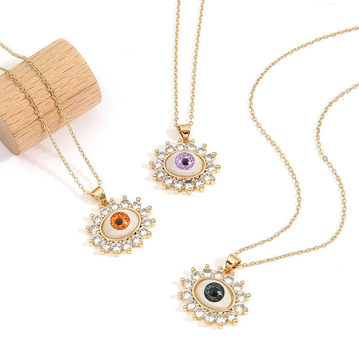 Mode-Augen-Kupfer-Halskette mit eingelegten Zirkon-Kupfer-Halsketten