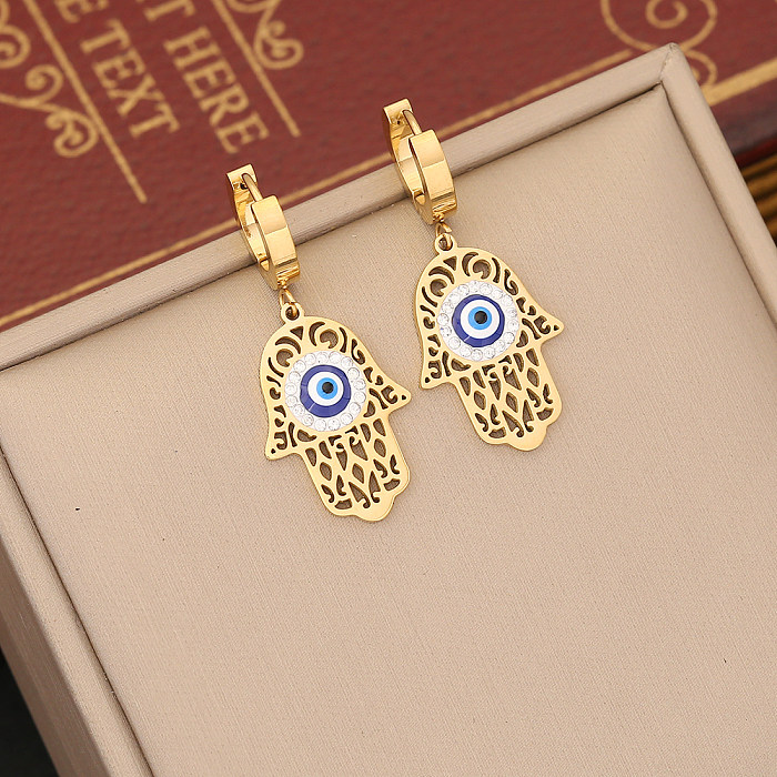 IG Style Retro Simple Style Palm Eye Stainless Steel Plating Bracelets Necklace