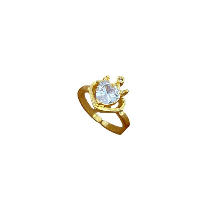 Offener Ring mit Messingeinlage und künstlichen Edelsteinen von Glam Crown, 1 Stück