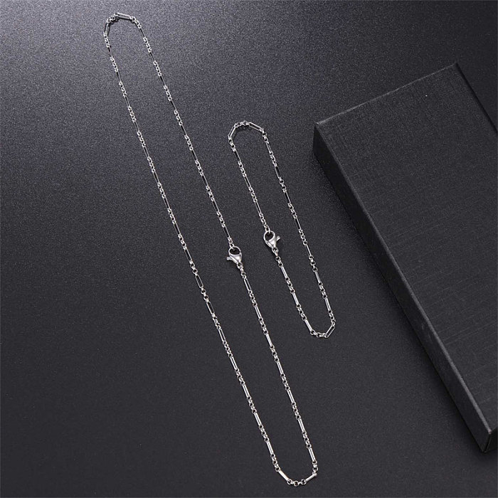 Basic Simple Style Solid Color Stainless Steel Bracelets Necklace