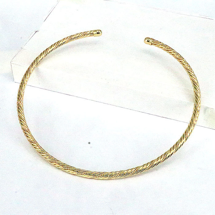 Retro-geometrisches Kupfer-vergoldetes Halsband, 1 Stück