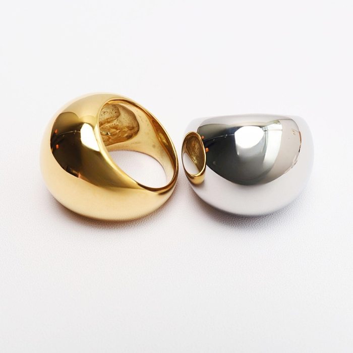 Simple Style Solid Color Titanium Steel Plating Rings