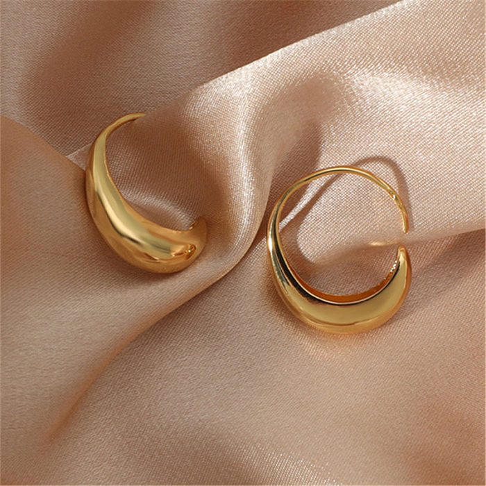 1 Piece Casual Simple Style Solid Color Copper Plating Gold Plated Silver Plated Ear Studs