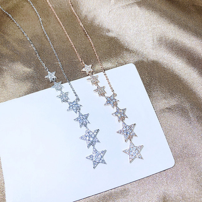 Shiny Star Copper Plating Zircon Necklace