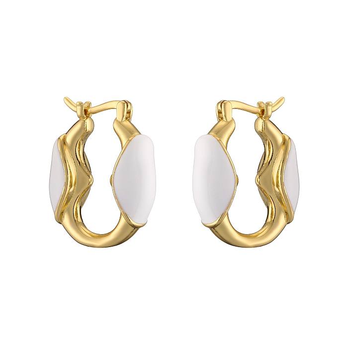 1 Piece Modern Style U Shape Enamel Copper Earrings