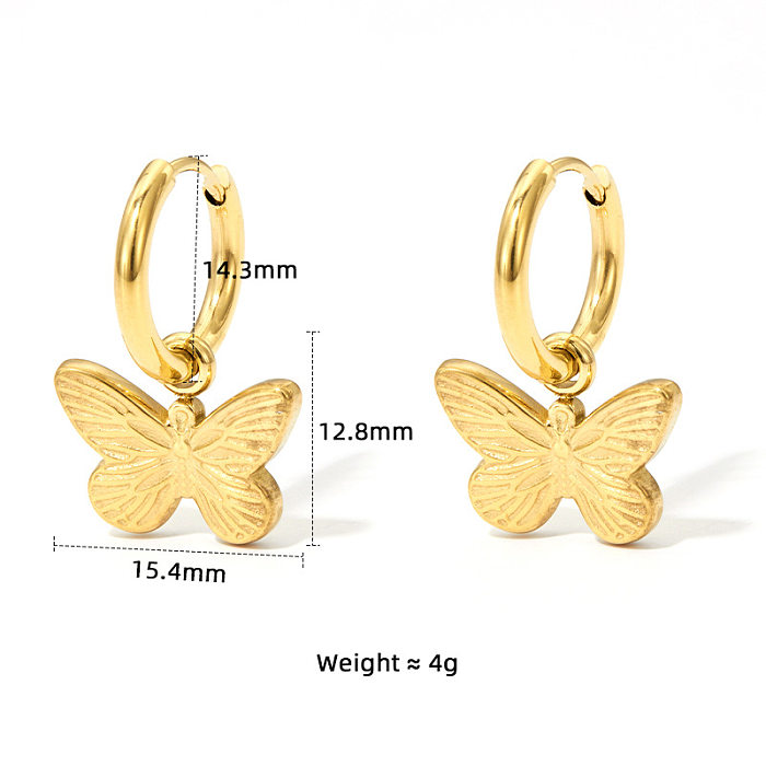 Fashion Butterfly Stainless Steel Women'S Bracelets Earrings Necklace