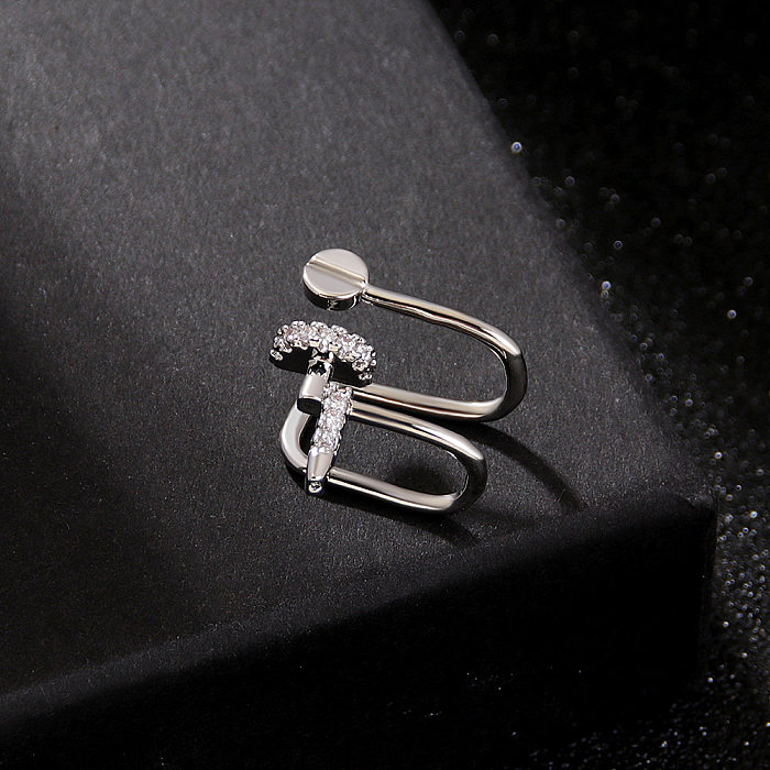 French Style Simple Style Korean Style Geometric Copper Plating Zircon Ear Clips 1 Piece