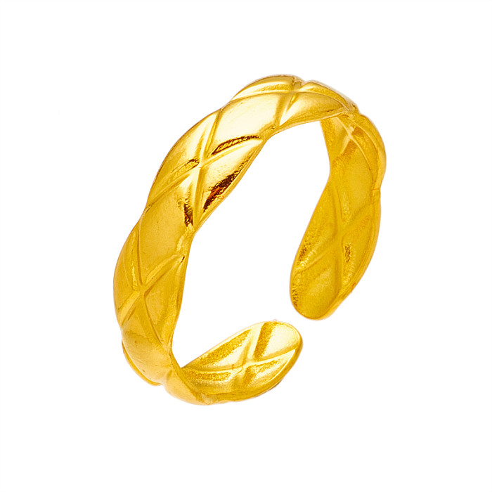 Einfacher Stil, einfarbig, offener Ring aus Titanstahl, Kupferringe