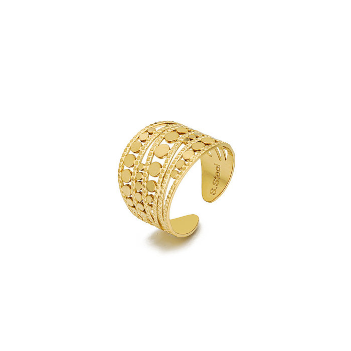New Retro Opening Stainless Steel Hollow Ring Adjustable Titanium Steel Fashion Ring