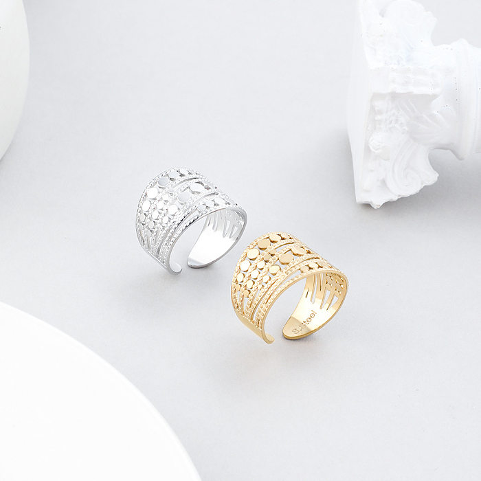 New Retro Opening Stainless Steel Hollow Ring Adjustable Titanium Steel Fashion Ring