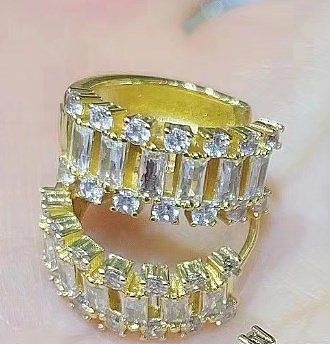 1 Pair Luxurious Geometric Inlay Copper Zircon Earrings