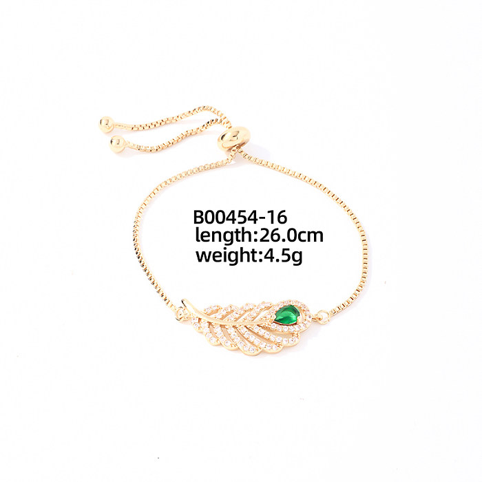 Casual Sweet Flower Copper Plating Inlay Zircon White Gold Plated Gold Plated Bracelets