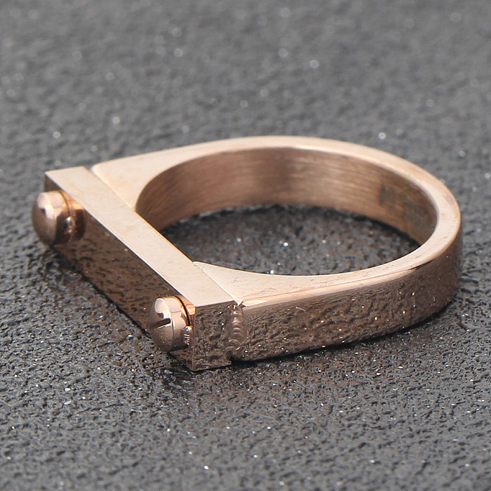 Simple Style Geometric Titanium Steel Plating Rings